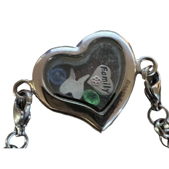 Joy of Shopping Dentist Assistant Tech Heart Floating Charm Bracelet Silver - Picture 5 of 13
